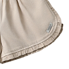 Fabric and stitching detail of Niven Shorts in Soft Taupe colour by Donsje