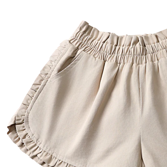 side pocket detail of Niven Shorts in Soft Taupe colour by Donsje