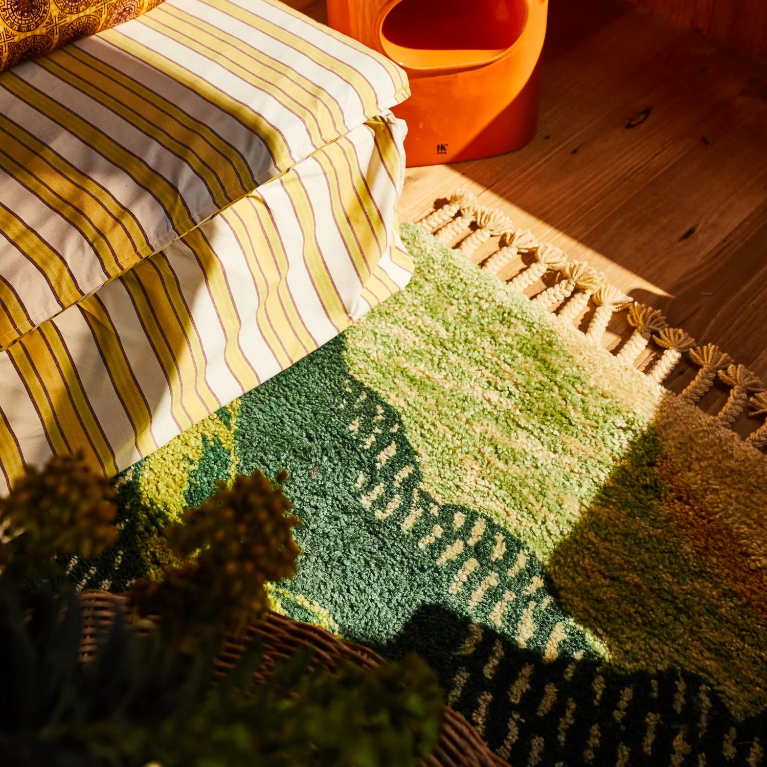 Normandie Tufted Rug – Kelp by Sage & Clare made from wool in green natural colours