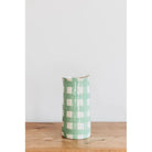 Large green gingham vase from Noss and Co