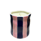 Pink and Navy stripe candle with caramel and vanilla scent from Noss and Co