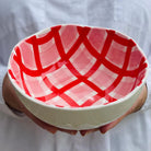 Small bowl from Noss in pink and red gingham print