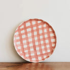 Noss and Co pink gingham platter