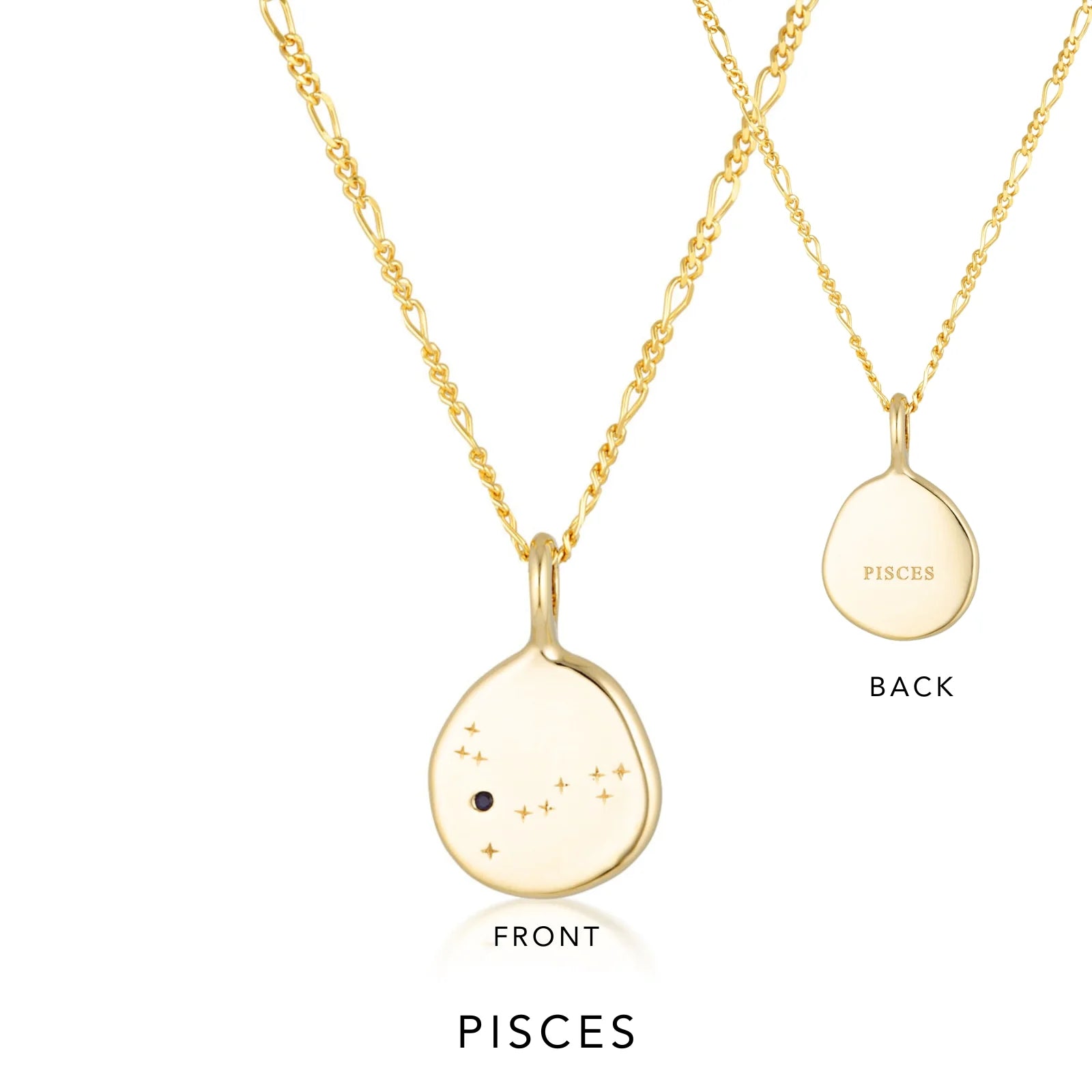 Zodiac Pisces Necklace Gold by Linda Tahija