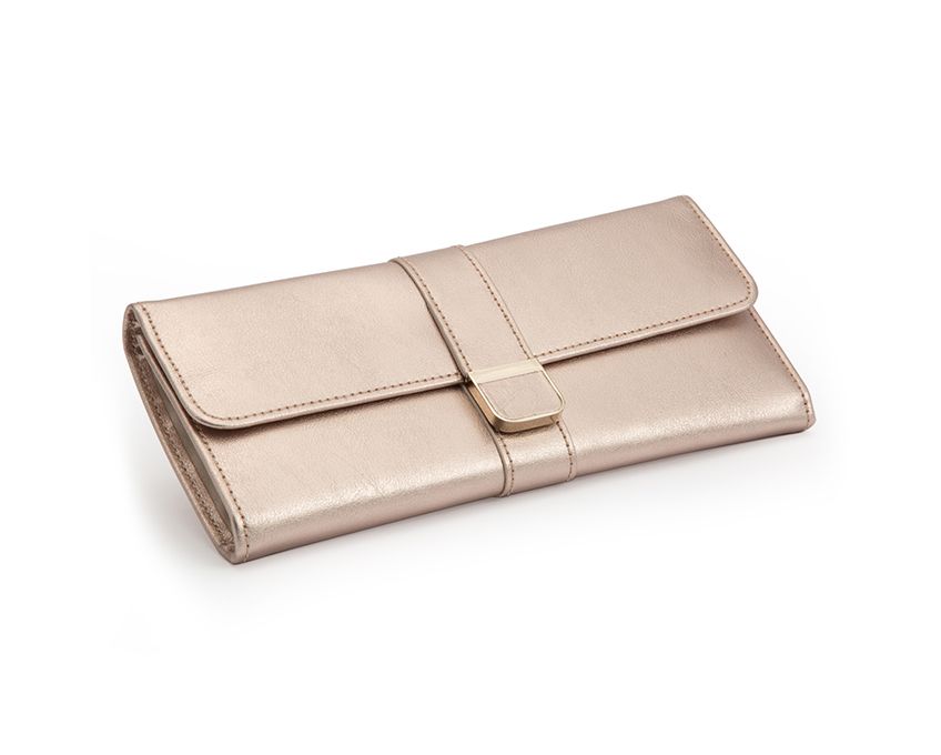 Palermo jewellery roll by wolf in rose gold colour