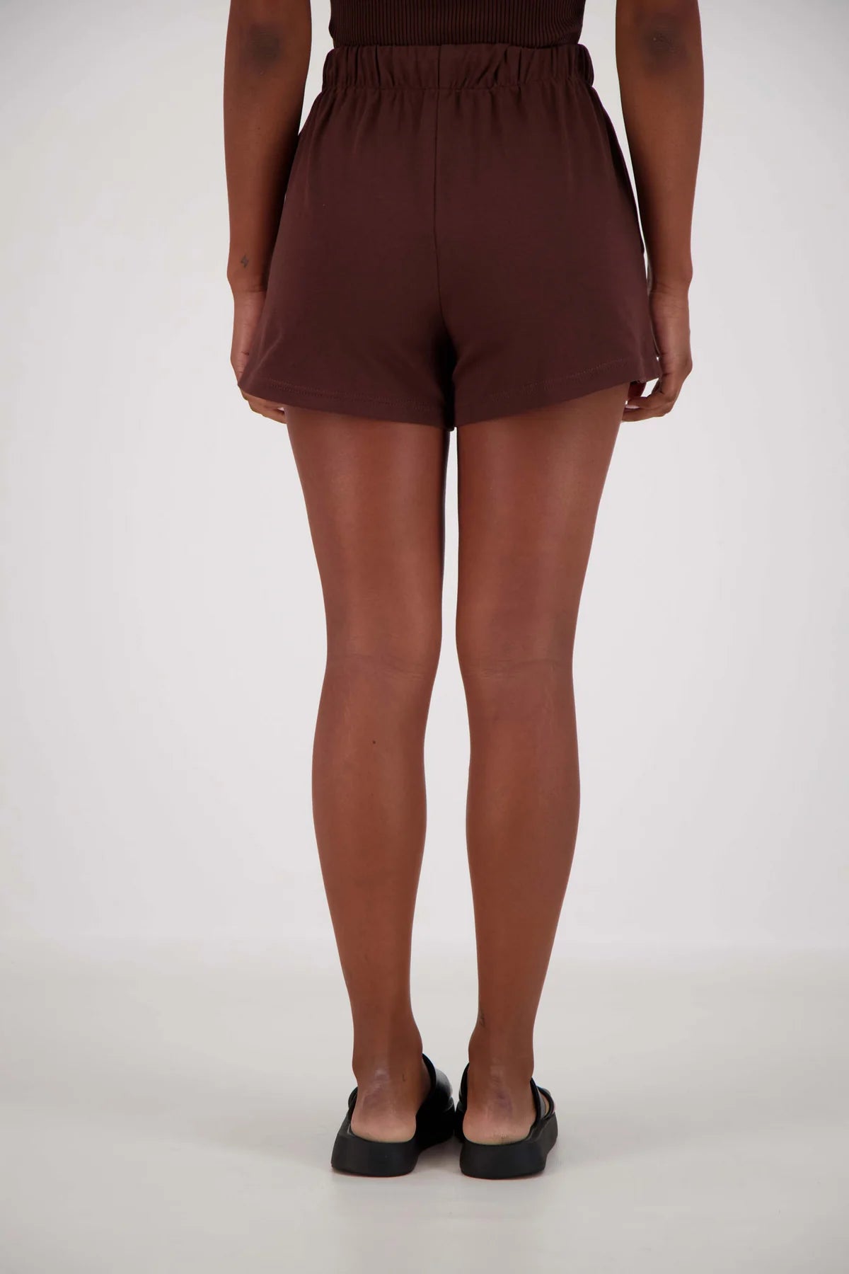 back view of Panarea Shorts – Brown by Jasmine Alexa