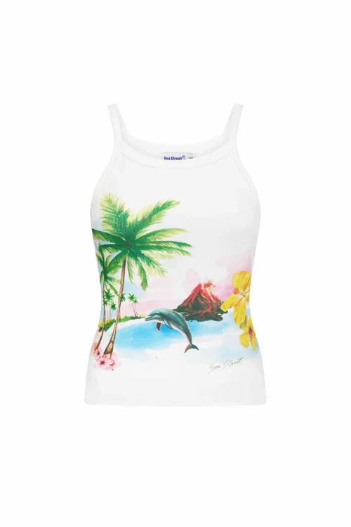 front of Paradise Singlet by Sea Street