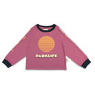 Front view of the Parklife Kids Long Sleeve Tee - Peony | Banabae