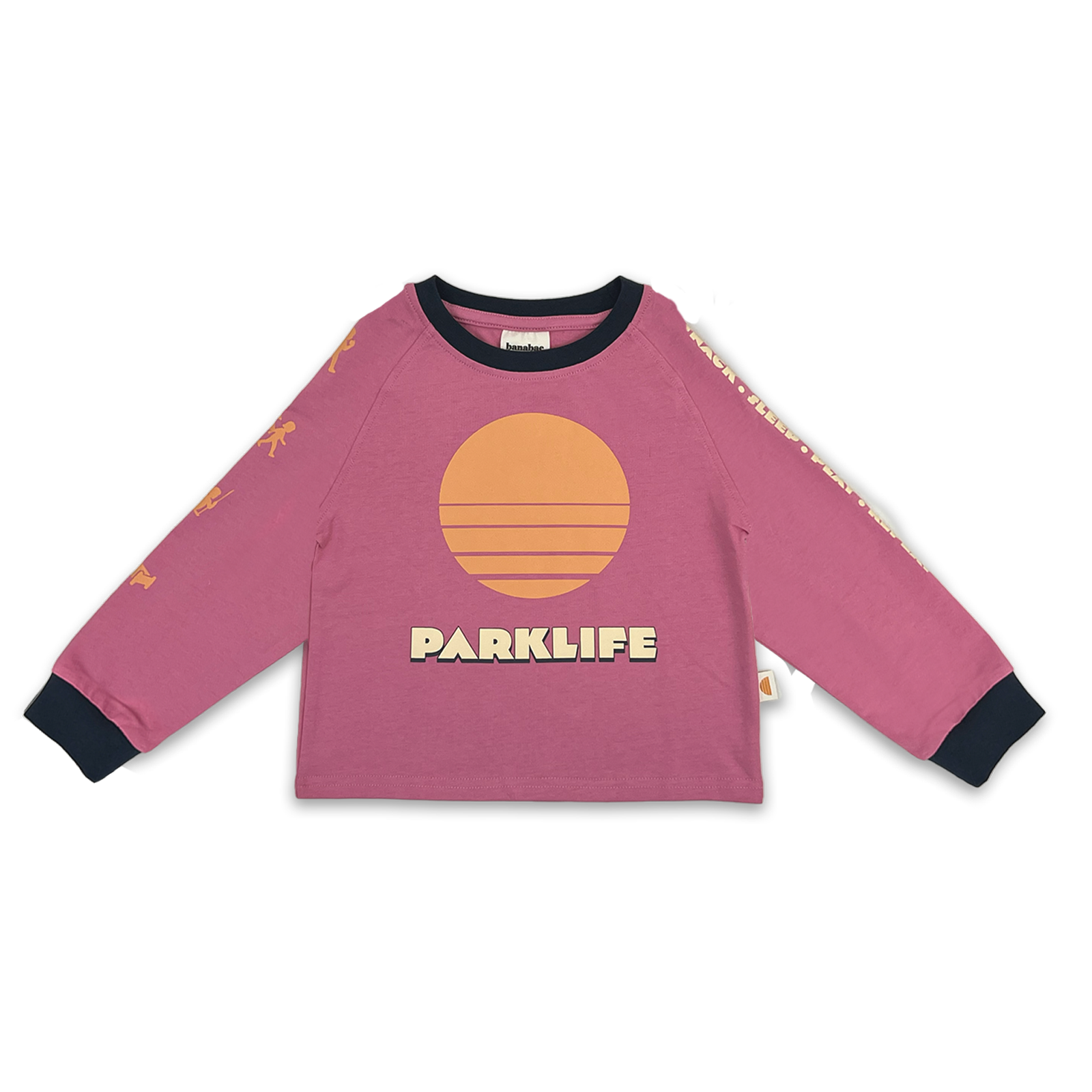 Front view of the Parklife Kids Long Sleeve Tee - Peony | Banabae