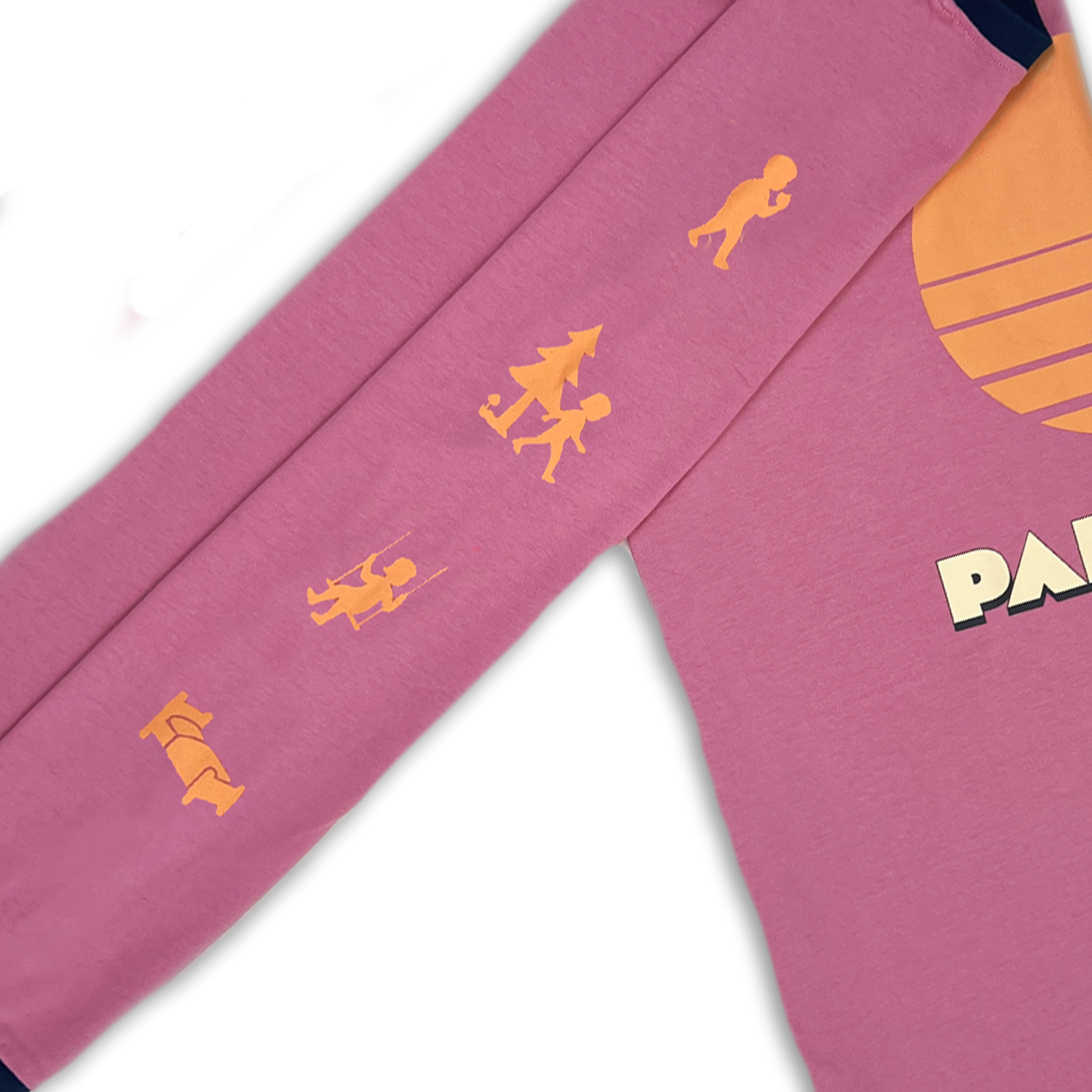Close up of sleeve detail on the Parklife Kids Long Sleeve Tee - Peony | Banabae
