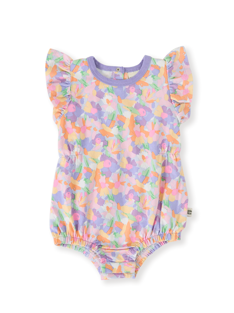 pastel bouquet frill bubble romper