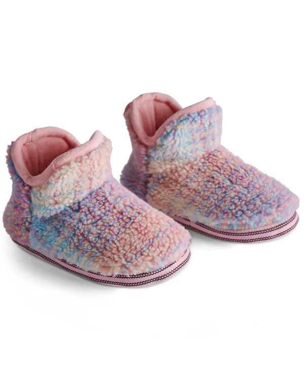 Pastel Dreams Tartan Sherpa Kids Ankle Boot by Kip & Co