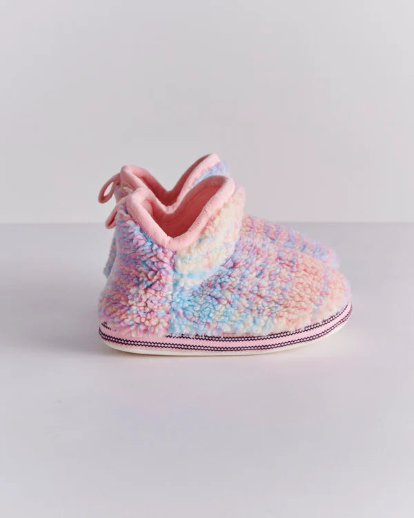 Pastel Dreams Tartan Sherpa Kids Ankle Boot by Kip & Co