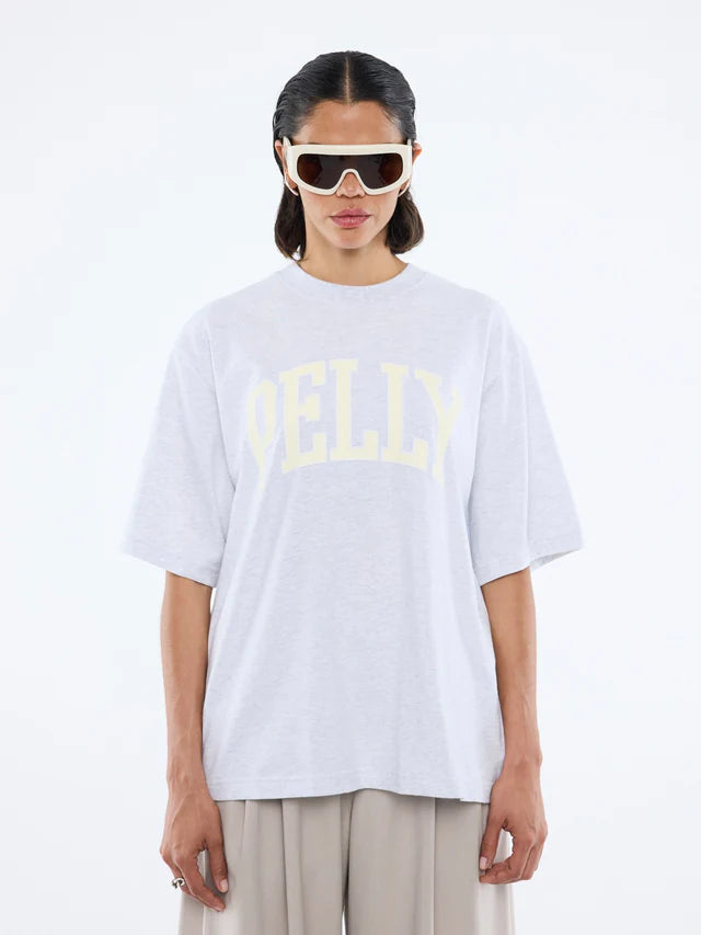 Pelly Collegiate Tee White Marle by Ena Pelly