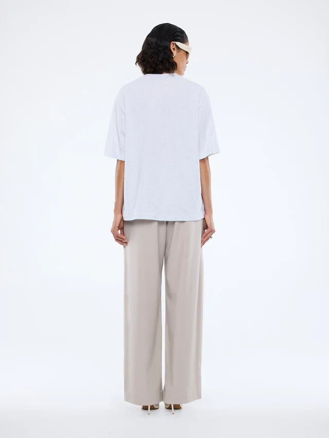 back view of Pelly Collegiate Tee White Marle by Ena Pelly