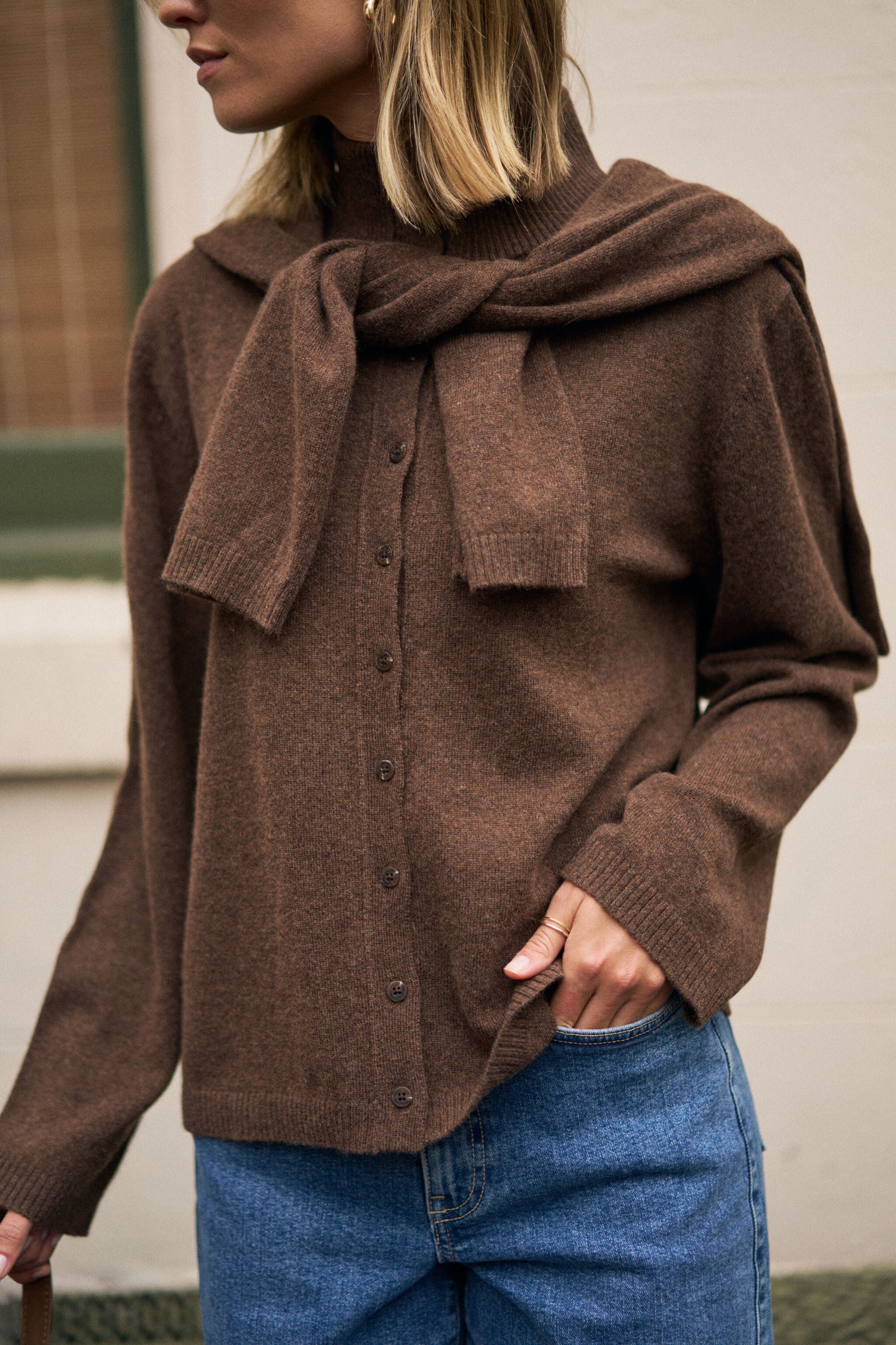 Penny Knit Cardi - Choc Marle by Ceres Life