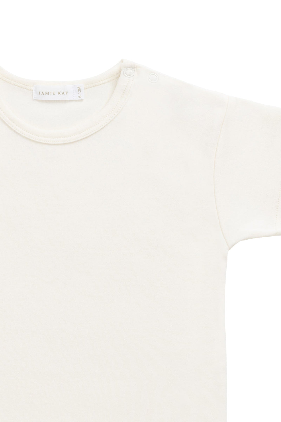 Close up of the Pima Cotton Eddie Tee - Cloud | Jamie Kay