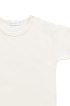 Close up of the Pima Cotton Eddie Tee - Cloud | Jamie Kay