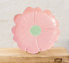 Noss and Co flower plate in pink and green