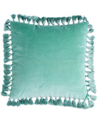 Pistachio Velvet Tassel Cushion by Kip & Co