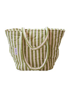 Pistachio Seersucker Quilted Bag by Mosey Me