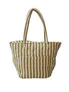 Pistachio Seersucker Quilted Bag by Mosey Me