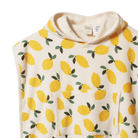organic cotton hooded towel for kids with lemon print - made by Nature Baby