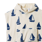 Poncho Towel - which with navy boats by Nature Baby and made with organic cotton