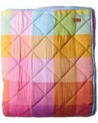 Ponza Tartan Organic Cotton Quilted Bedspread by Kip & Co - rainbow plaid blanket