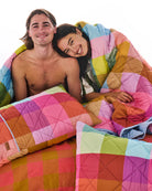 Ponza Tartan Organic Cotton Quilted Bedspread by Kip & Co