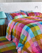 Ponza Tartan Organic Cotton Quilted Bedspread by Kip & Co