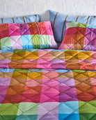 Ponza Tartan Organic Cotton Quilted Bedspread by Kip & Co