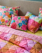 Ponza Tartan Organic Cotton Quilted Pillowcases by Kip & Co - rainbow plaid