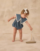 girl wearing Porter Romper Ditsy by Rylee & Cru