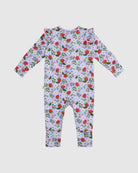 Back view of the Precious Frill Coverall - Violet | Fleur Harris