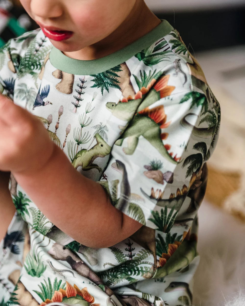 'Prehistorica' Tavi Sleep Set in Olive Leaf | Fleur Harris