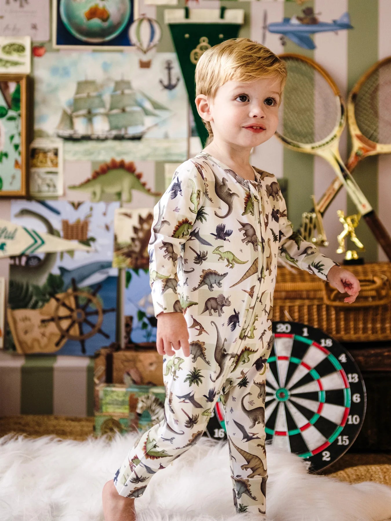 Dinosaur onesie by Fleur Harris