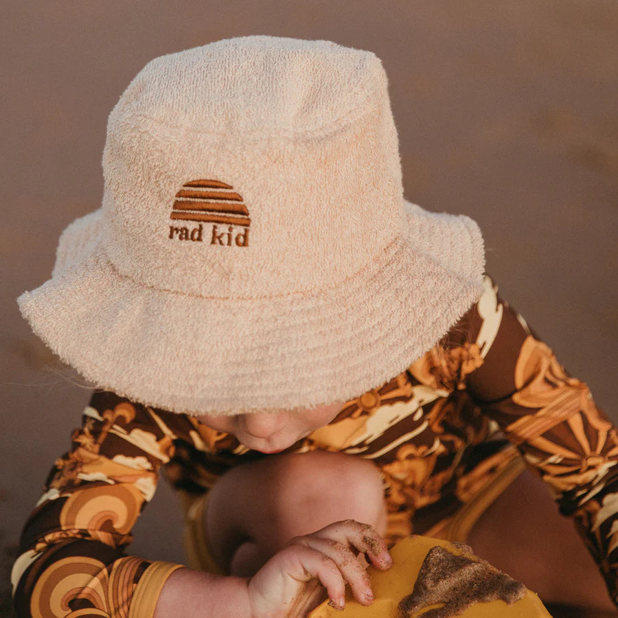 child wearing Rad Kid Terry Hat Latte by Banabae