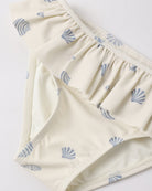 Close up of bottoms on the Rash guard Girls Set Seashells | Rylee + Cru