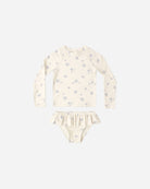 Front view of the Rash guard Girls Set Seashells | Rylee + Cru