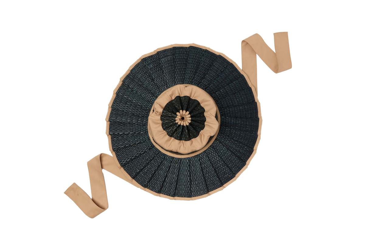 Ravello Hat Kapolei by Lorna Murray - black grass hat with brown ribbon and trim