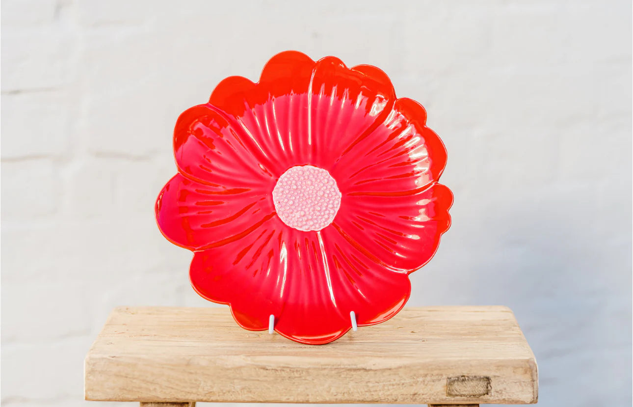 red and pink flower plate from Noss