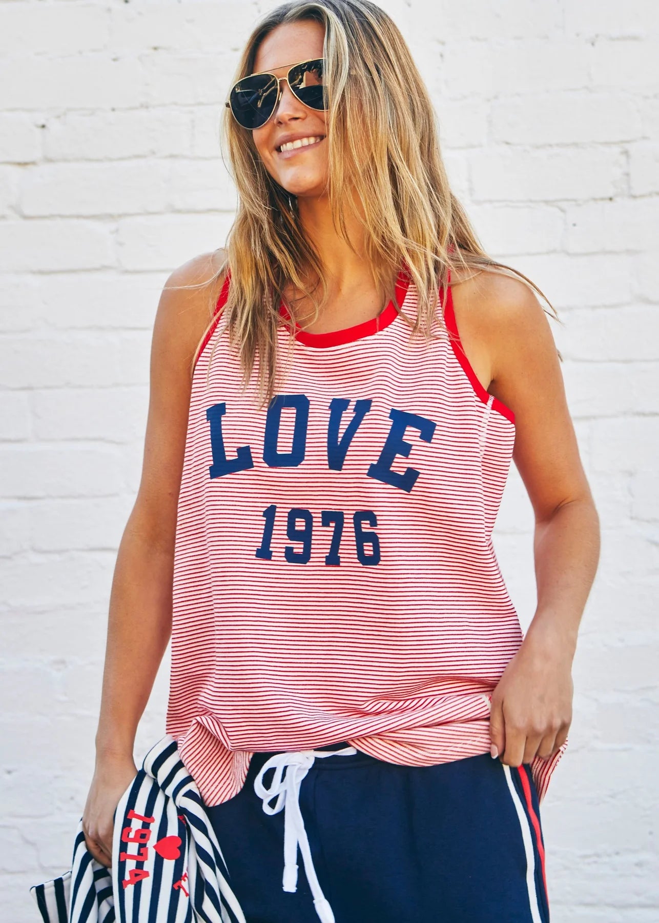 Retro Stripe Tank Red/White by Hammill & Co