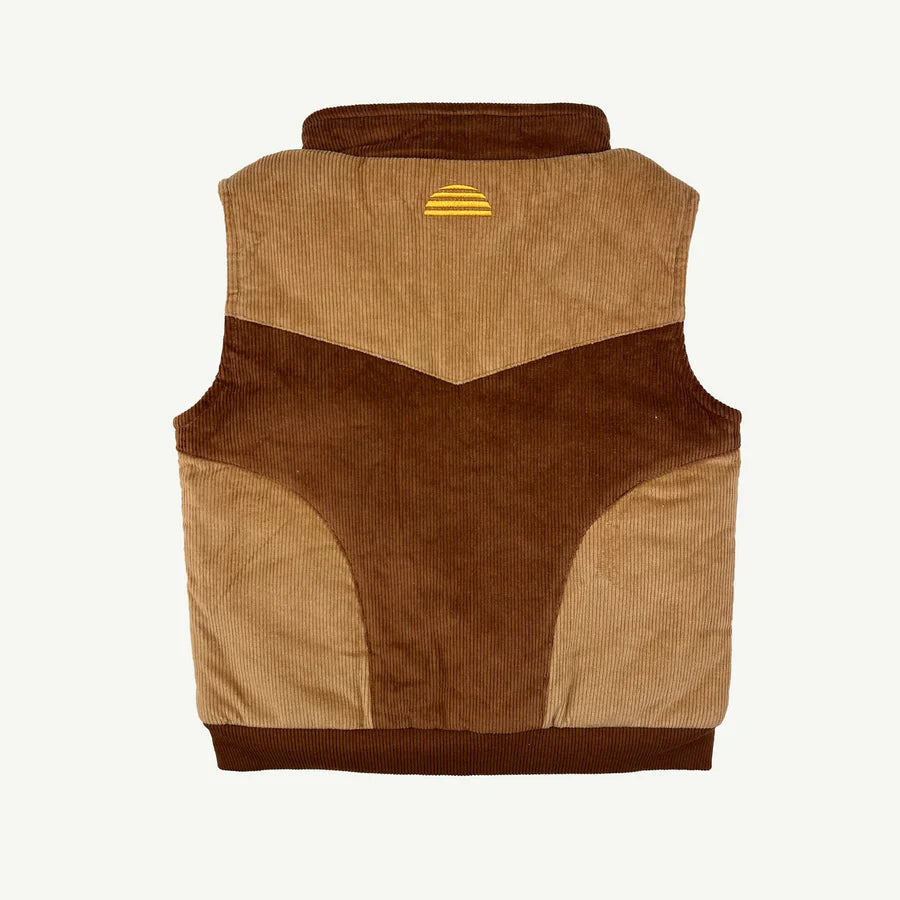 Retro Spliced Puff Cord Vest by Banabae back details