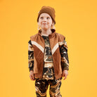 Retro Spliced Puff Cord Vest by Banabae