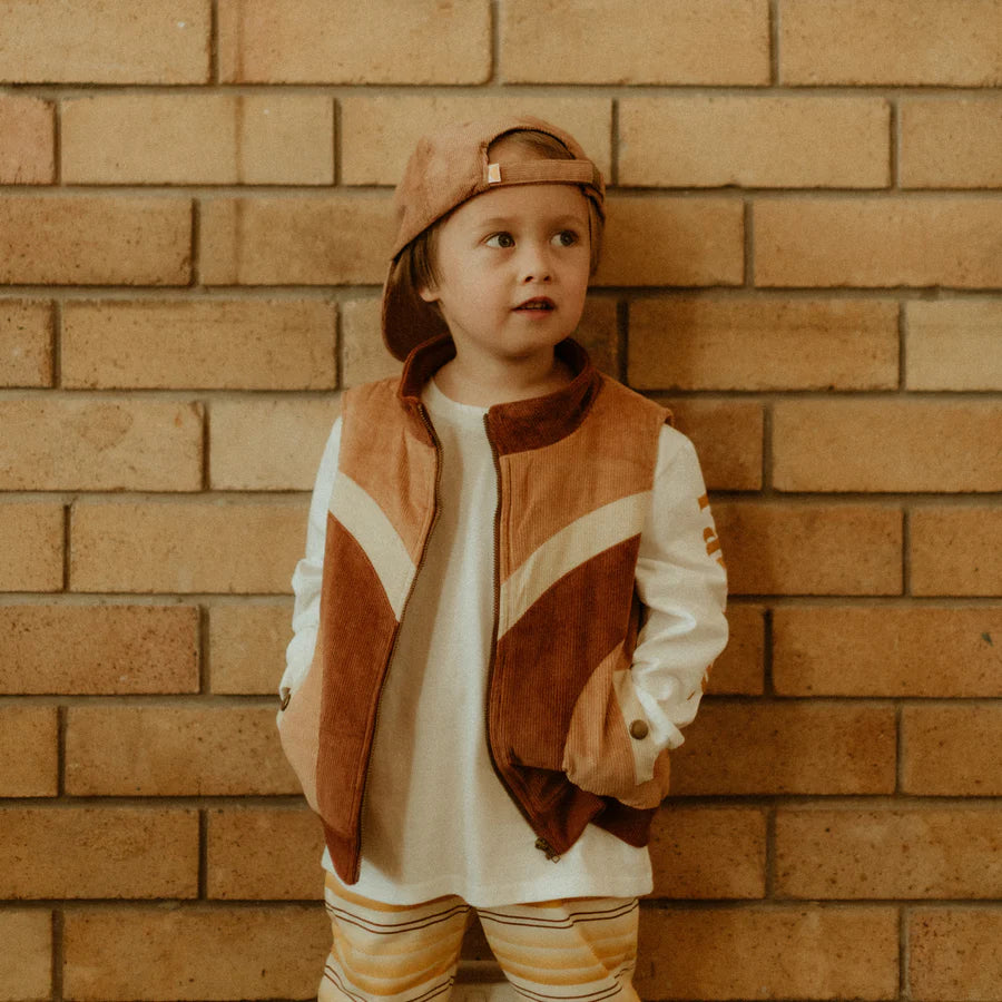 Child wearing Retro Spliced Puff Cord Vest by Banabae