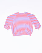 Back view of the River Sweatshirt Candy Stripe - Pink | Walnut