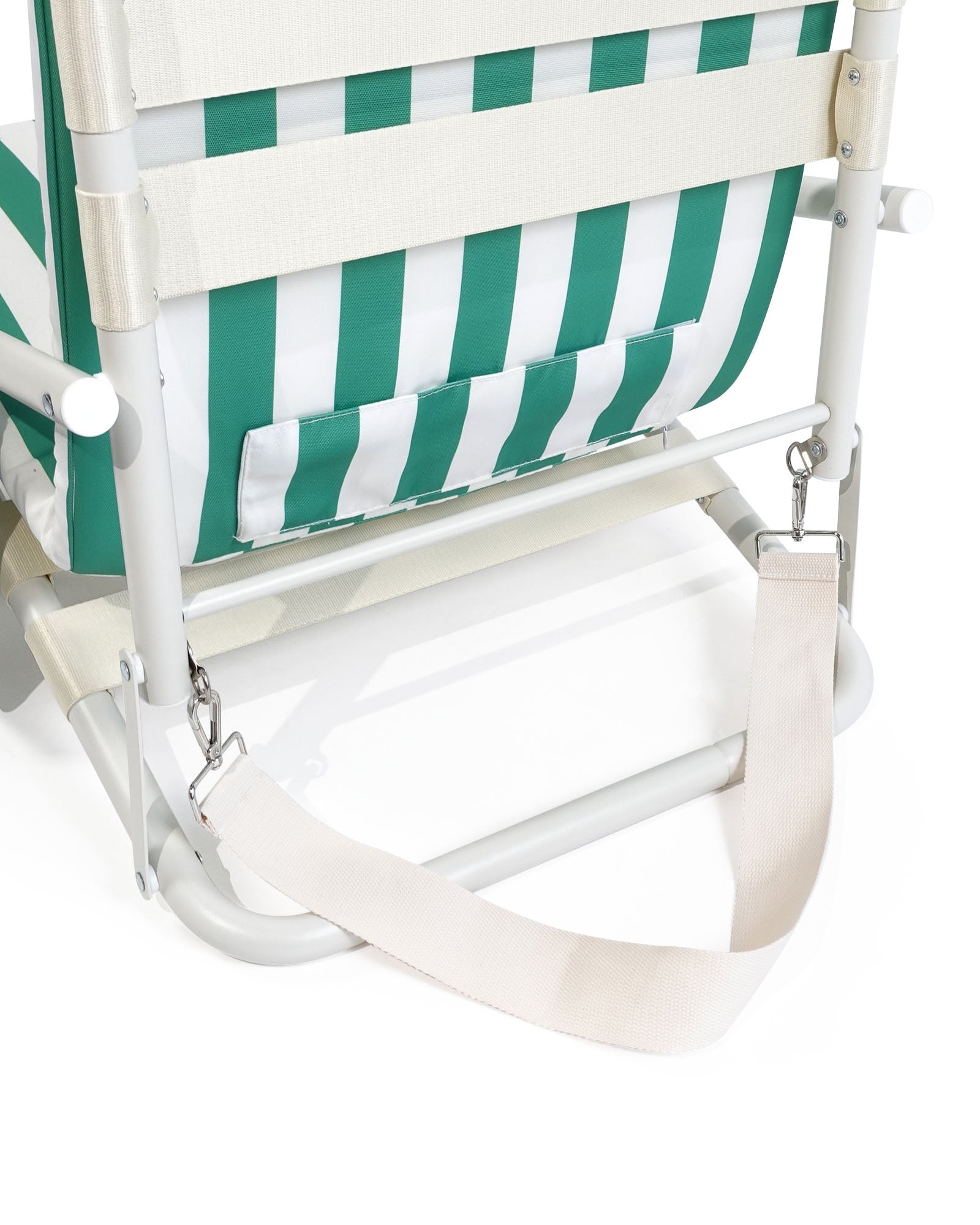 Lightweight portable Riviera Beach Lounger folded for easy transport