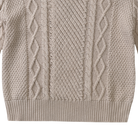 Close up on bottom detail on the Romaine Sweater - Soft Sand | Donsje