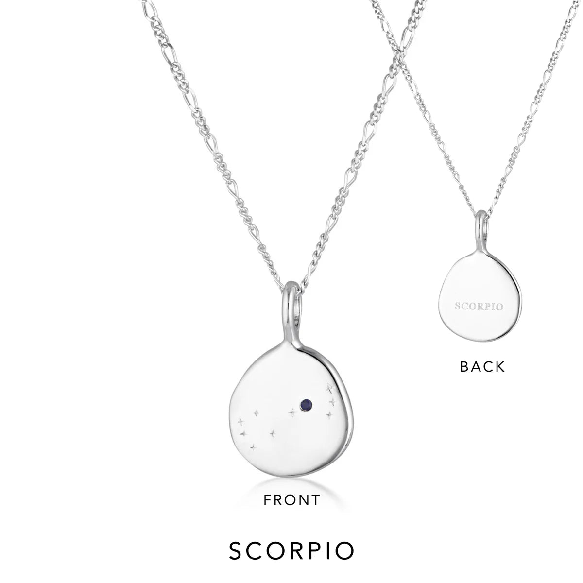 Zodiac Necklace Sterling Silver by Linda Tahija - Scorpio
